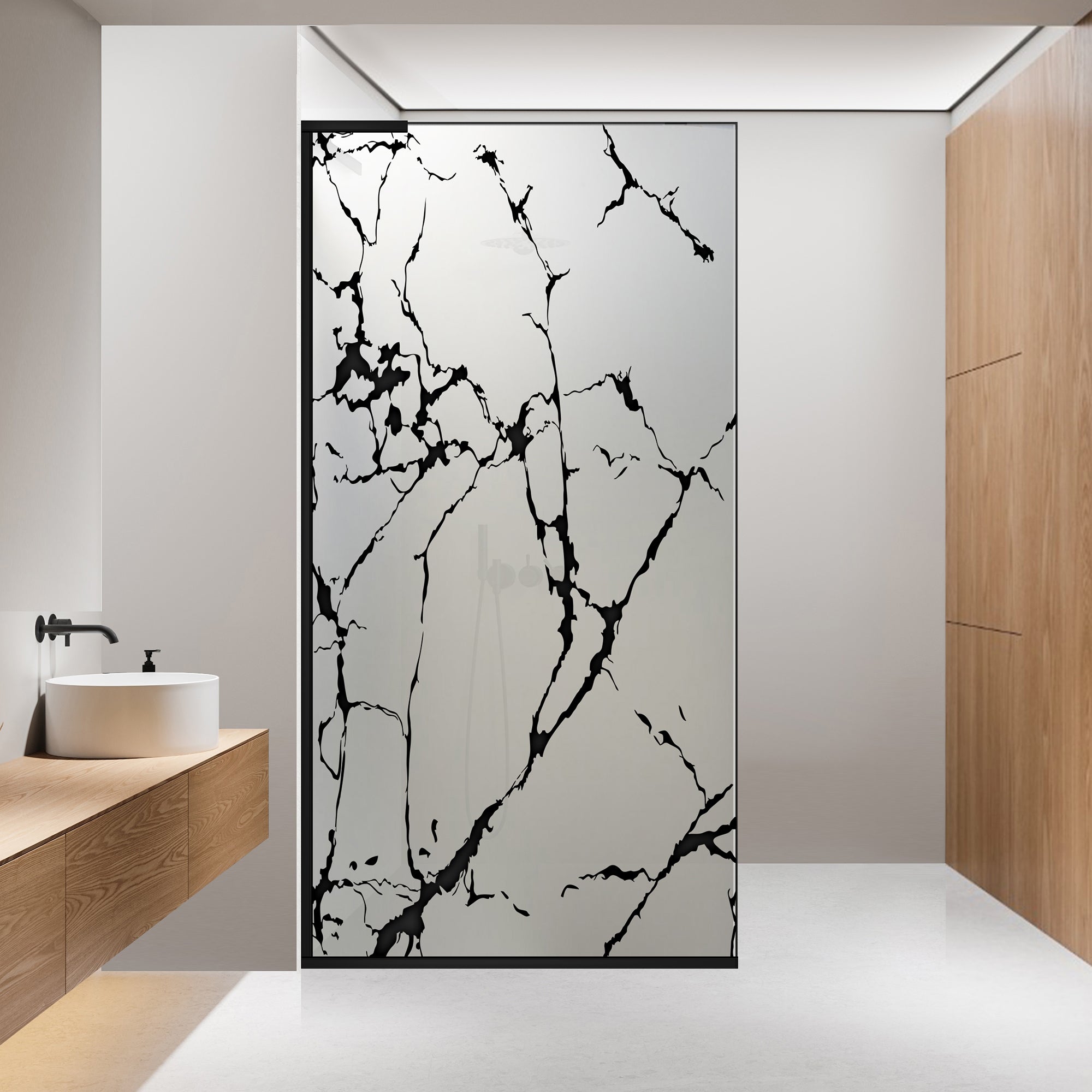 Paravan dus Walk-in, Perete dus Inox, #Mat #Matt