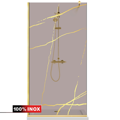 Paravan dus Walk-in, Perete dus  Auriu, #Bronz #Bronz