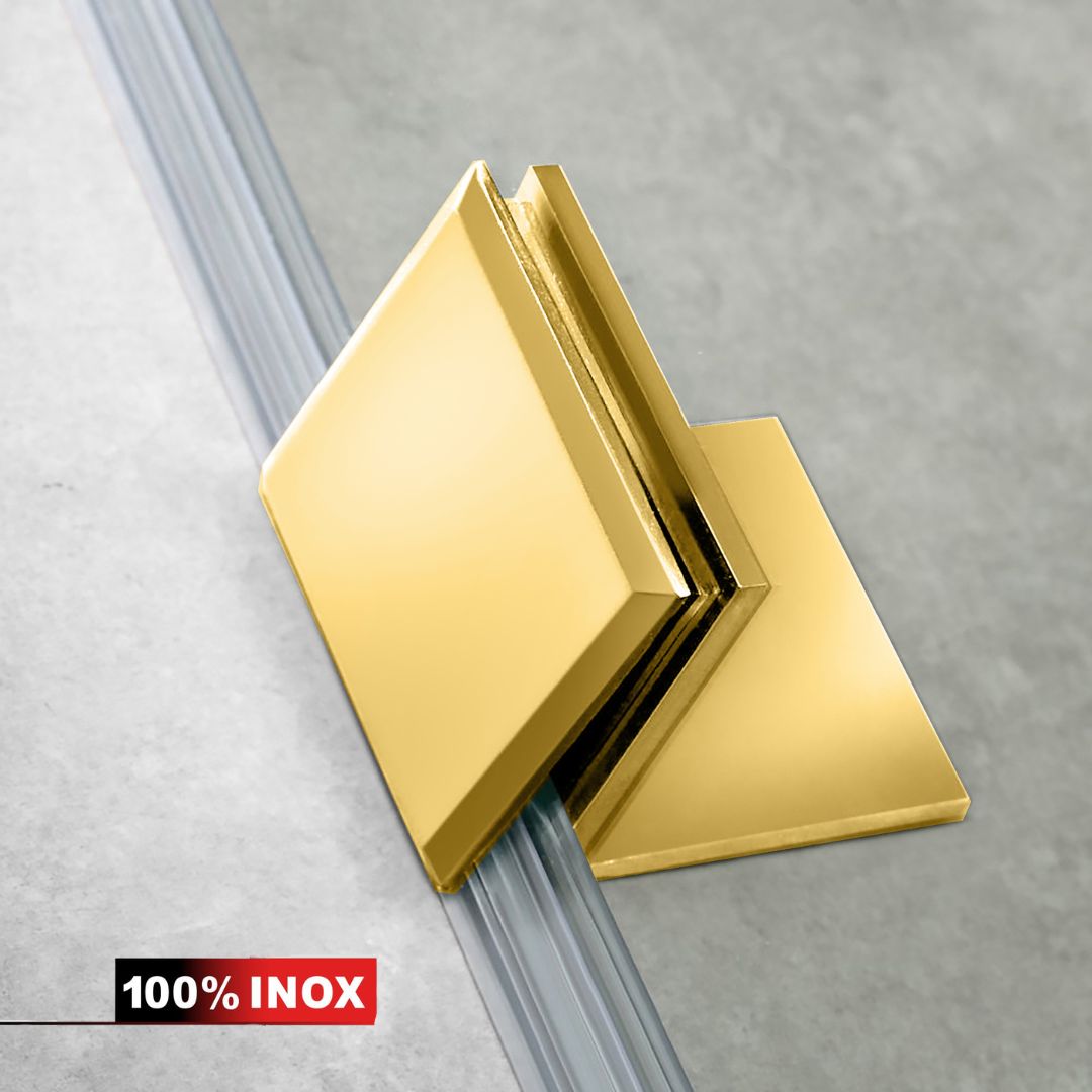 Paravan dus Walk-in, Perete dus Inox, auriu, #Clara #Víztiszta