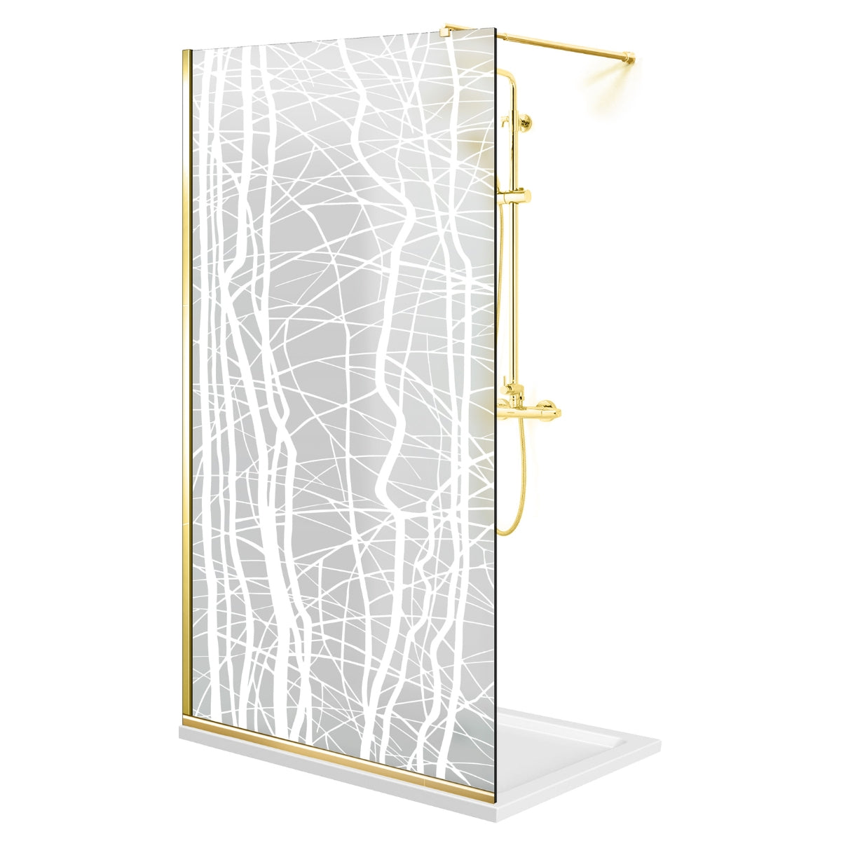 Paravan dus Walk-in, Perete dus  Auriu, #Mat #Matt