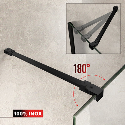 Paravan dus Walk-in, Perete dus  Negru, #Gri #Szürke