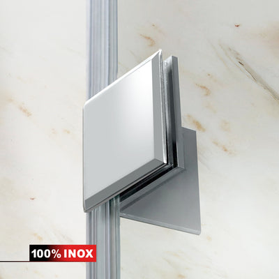 Aqua Elegance ® INOX walk-in zuhanyfal, teljes rozsdamentes acél szerelvények, átlátszó, biztonsági üveg