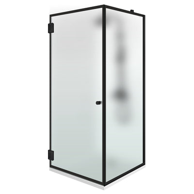 Shower enclosure with hinged door #Satiné
