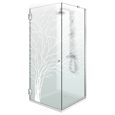 Shower enclosure with hinged door #Satiné