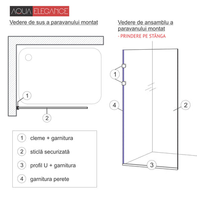 Zuhanyfal Walk-in, Zuhanyfal Rozsdamentes acél, #Szurke #Bronz
