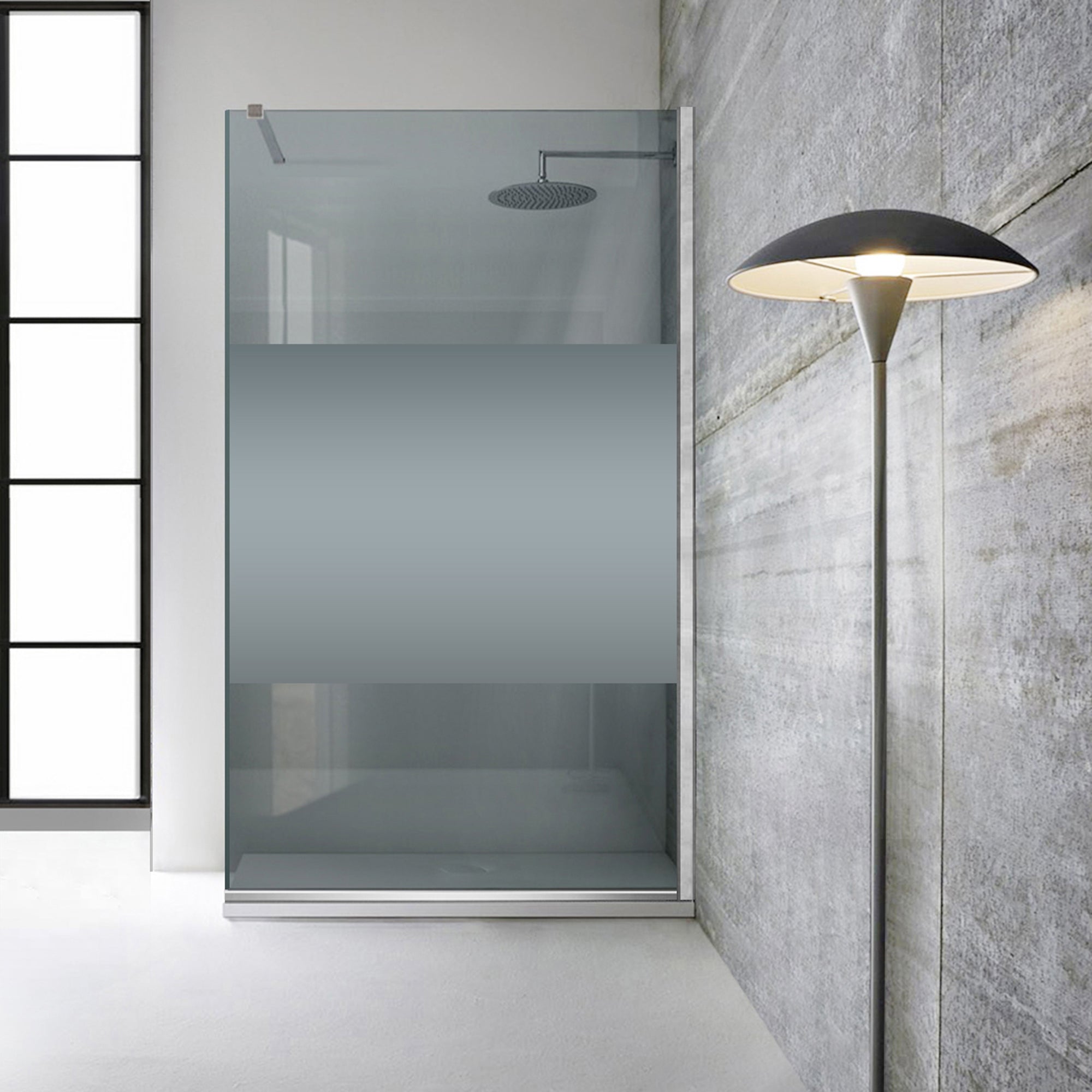 Paravan dus Walk-in, Perete dus  Inox, #Gri #Szürke